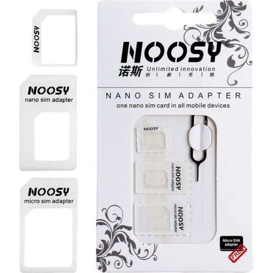 Noosy Αντάπτορας Κάρτας SIM Nano-SIM Adapter Kit (3-in-1)