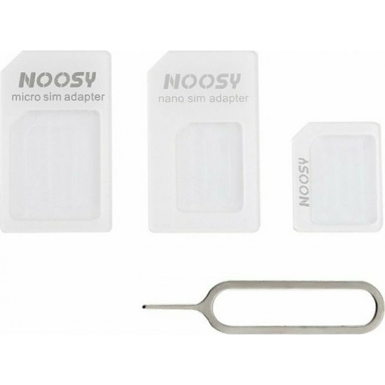 Noosy Αντάπτορας Κάρτας SIM Nano-SIM Adapter Kit (3-in-1)