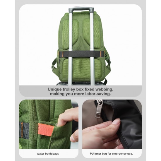 BENWIS Business & Travel Laptop Backpack 26L (Cordura Nylon 1000D, YKK Zipper) - Army Green