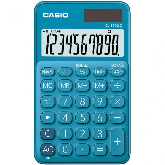 Casio Αριθμoμηχανή Τσέπης 10 Ψηφίων Blue (SL-310UC-BU)