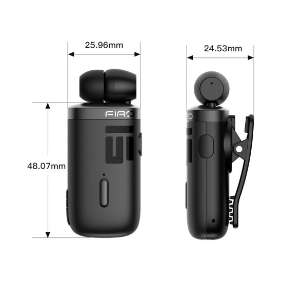 Firo H18 Retractable Bluetooth V5.3 Headset - Πέτου, με Δόνηση - Black