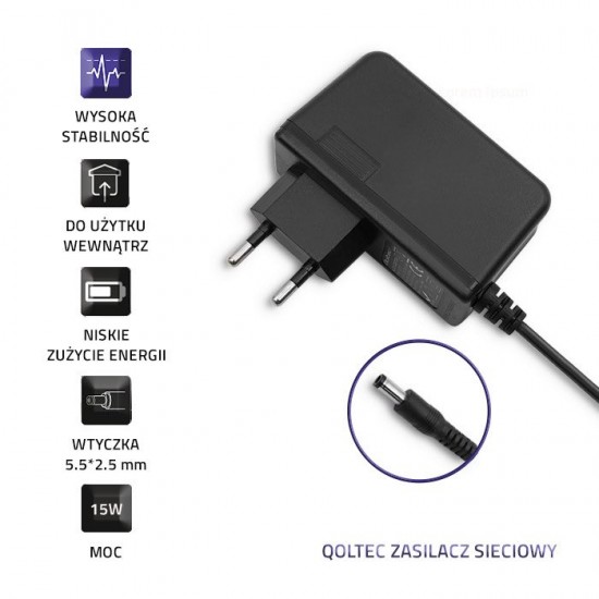 Qoltec Τροφοδοτικό 15W, 5V/3A, 5.5 * 2.5 (50774)