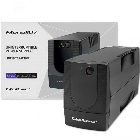 Qoltec UPS Line Interactive Emergency Power Supply 650VA / 360W (53772)