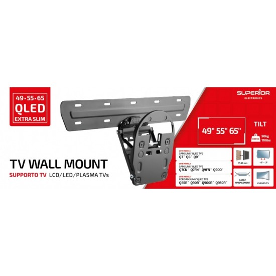 Βάση Τηλεόρασης Superior 49-65 QLED Tilt Extra Slim (SUPSTV014)