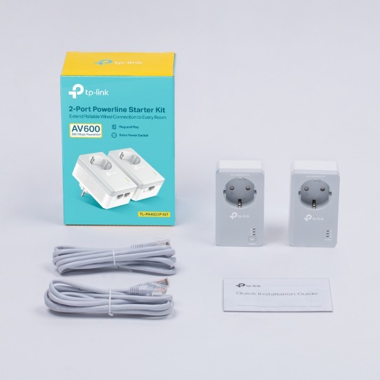 TP-Link AV600 2-Port Passthrough Powerline Starter Kit (TL-PA4022P KIT V3.0)