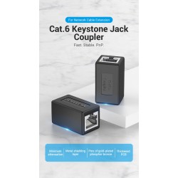 VENTION Cat.6 FTP Network Extender RJ45 Connector Black (IPVB0)