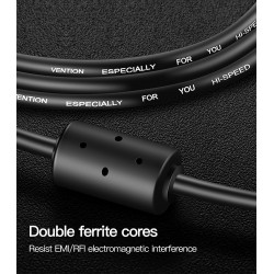 VENTION USB 2.0 A Male to B Male Print Cable with 2*Ferrite Core 10M Black (VAS-A16-B1000)