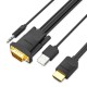 VENTION HDMI to VGA Cable with Audio Output & USB Power Supply 1M Black (ABIBF)