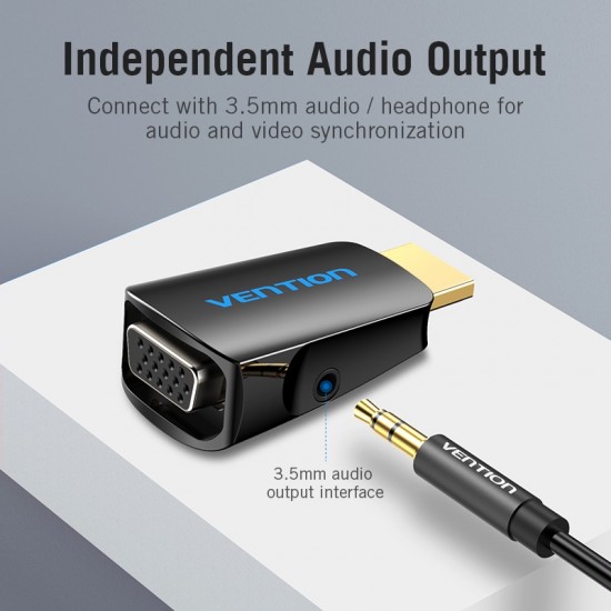 VENTION HDMI to VGA Converter with 3.5mm Audio Output (AIDB0)