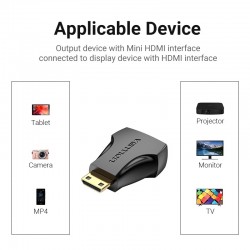 VENTION Mini HDMI Male to HDMI Female Adapter Black (AISB0)