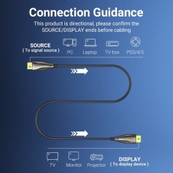 VENTION Optical HDMI Male to Male Cable 100M Black Zinc Alloy Type (ALABAD)