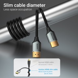 VENTION Ultra Thin HDMI Male to Male Cable 0.5M Gray Aluminum Alloy Type (ALEHD)