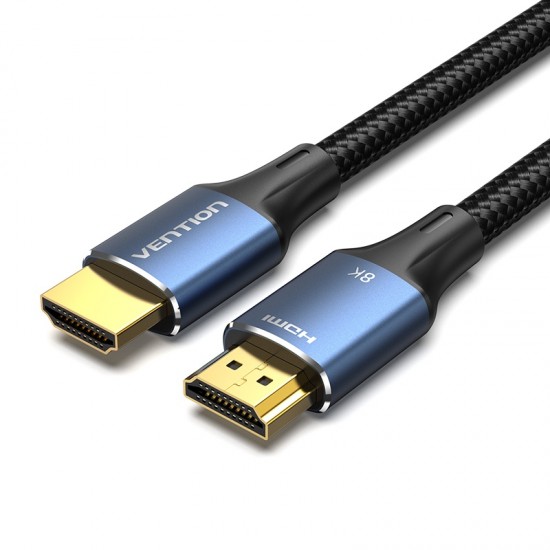 VENTION Cotton Braided 8K HDMI Male to Male Cable 3M Blue Aluminum Alloy Type (ALGLI)