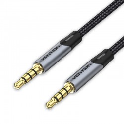 VENTION Cotton Braided 3.5mm Male to Male Audio Cable 0.5M Gray Aluminum Alloy Type (BAQHD)