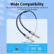 VENTION Cotton Braided TRS 3.5mm Male to 2*6.5mm Male Audio Cable 5M Gray Aluminum Alloy Type (BARHJ)