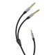 VENTION Cotton Braided TRS 3.5mm Male to 2*6.5mm Male Audio Cable 1M Gray Aluminum Alloy Type (BARHF)