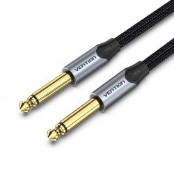 VENTION Cotton Braided 6.5mm Male to Male Audio Cable 1.5M Gray Aluminum Alloy Type (BASHG)