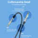 VENTION Cotton Braided 6.5mm Male to Male Audio Cable 0.5M Gray Aluminum Alloy Type (BASHD)