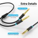 VENTION TRS 6.5mm Male to 2*6.5mm Male Audio Cable 1M Black (BATBF)