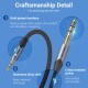 VENTION Cotton Braided TRS 3.5mm Male to 6.5mm Male Audio Cable 0.5M Gray Aluminum Alloy Type (BAUHD)