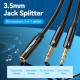 VENTION 2*3.5mm Male to 4Pole 3.5mm Female Audio Cable 0.3M Black ABS Type (BBTBY)