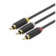 VENTION 3RCA Male to Male AV Cable 2M Black (BCABH)