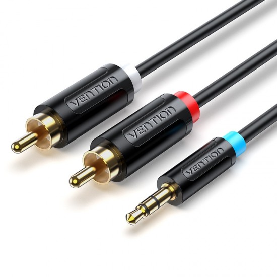 VENTION 3.5mm Male to 2RCA Male Cable 10M Black (BCLBL)