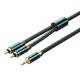 VENTION Cotton Braided 3.5mm Male to 2RCA Male Audio Cable 1.5M Green Copper Type (BCSGG)