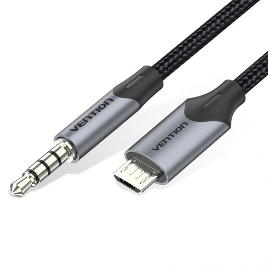 VENTION Micro USB Male to TRRS 3.5mm Male Audio Cable 1.5M Black (BDGBG)