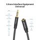 VENTION Cotton Braided 3.5mm Audio Extension Cable 2M Black Metal Type (BHBBH)