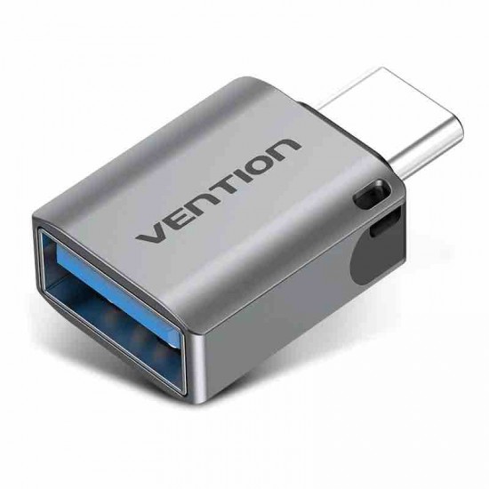 VENTION Type-C Male to USB 3.0 Female OTG Adapter Gray Aluminum Alloy Type (CDQH0)