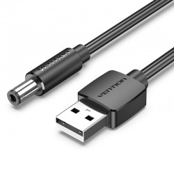 VENTION USB to DC 5.5mm Barrel Jack Power Cable 0.5M Black Tuning Fork Type (CEYBD)