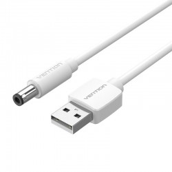 VENTION USB to DC 5.5mm Barrel Jack Power Cable 0.5M White Tuning Fork Type (CEYWD)