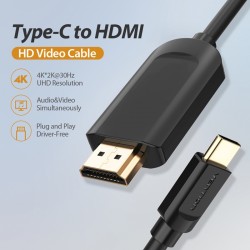 VENTION Type-C to HDMI Cable 1.5M Black (CGUBG)