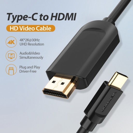 VENTION Type-C to HDMI Cable 2M Black (CGUBH)