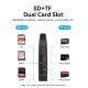 VENTION 2 in 1 USB 3.0 A Card Reader (SD+TF) Black Single Drive Letter (CLFB0)