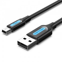 VENTION USB 2.0 A Male to Mini-B Male Cable 0.25M Black PVC Type (COMBC)