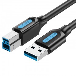 VENTION USB 3.0 A Male to B Male Cable 1M Black PVC Type (COOBF)