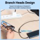 VENTION Nylon Braided USB 2.0 A Male to Type-C 3A & Micro B Male 2A Y-Splitter Cable 0.5M Gray Aluminum Alloy Type (CQGHD)