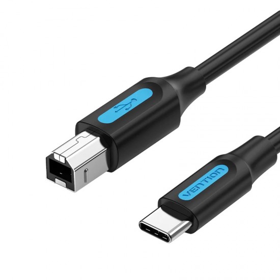 VENTION USB 2.0 Type-C Male to B Male 2A Print Cable 1.5M Black (CQUBG)