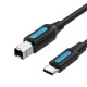 VENTION USB 2.0 Type-C Male to B Male 2A Print Cable 1.5M Black (CQUBG)