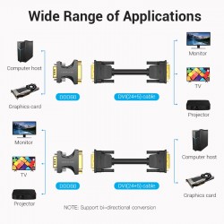 VENTION VGA Male to DVI Female Adapter Black (DDDB0)