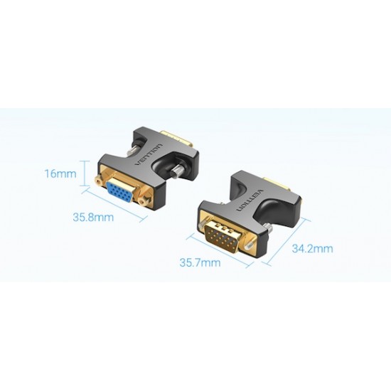 VENTION VGA Male to Female Adapter Black (DDFB0)