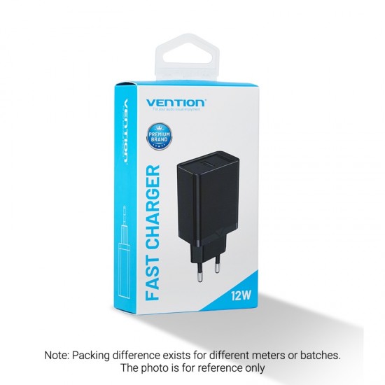 VENTION USB Wall Charger (12W) EU Black (FAAB0-EU)