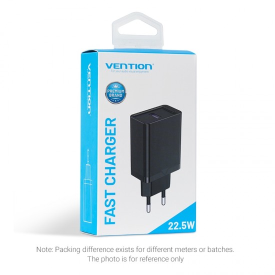 VENTION USB Wall Charger (22.5W) EU Black (FACB0-EU)