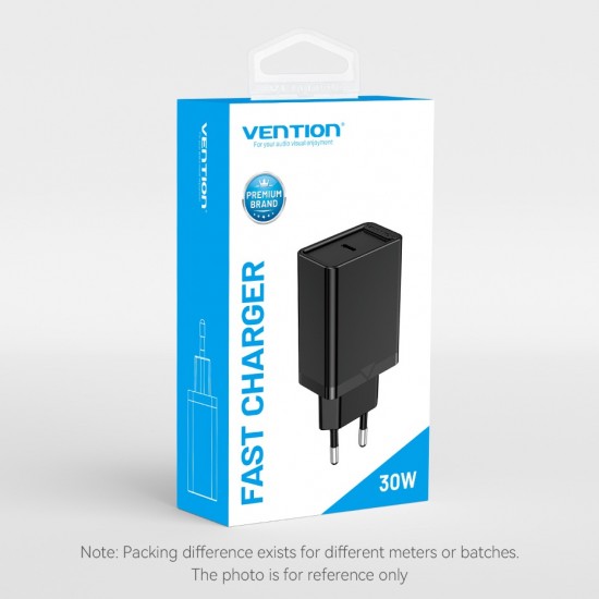 VENTION USB-C Wall Charger (30W) EU Black (FAIB0-EU)