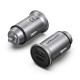 VENTION 2-Port USB (A+C) Car Charger (18W/20W) Gray Mini Style Aluminium Alloy Type (FFBH0)