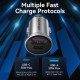 VENTION 2-Port USB (A+C) Car Charger (30W/30W) Gray Mini Style Aluminium Alloy Type (FFFH0)