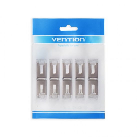 VENTION Cat.6 FTP RJ45 Modular Plug Transparent Metal Type 10-Pack (IDCR0-10)