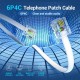 VENTION Flat 4-Core Telephone RJ11 Cable with 6P4C Plug 20M White (IQBWQ)